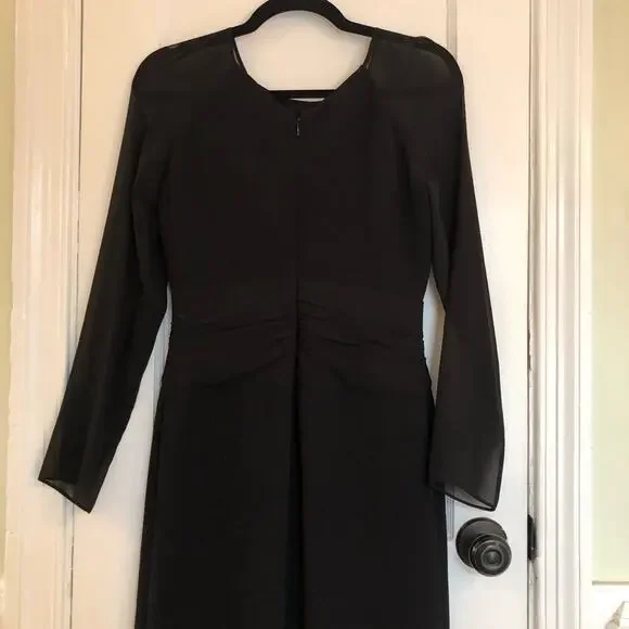white christmas dresses 1990s Giorgio Armani Black Silk Chiffon Heavy Beaded Cocktail Dress main image 1